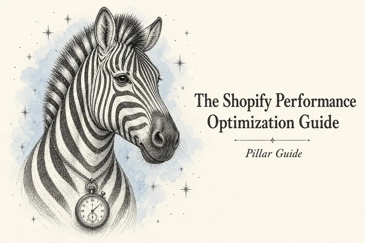 The Shopify Performance Optimization Guide — illustrated zebra cover
