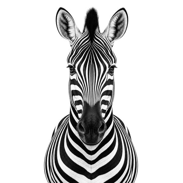 Etched zebra illustration with magnifying glass — Shugert's technical SEO mascot