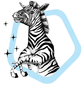 Shugert zebra mascot — symbol of our distinctive craft